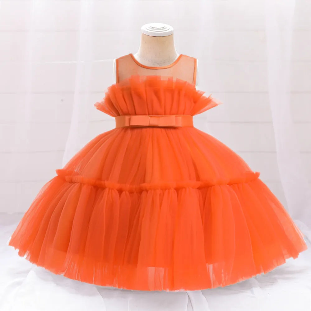 Wedding Elegant 1st Birthday tutu dress princess orange by Baby Minaj Cruz