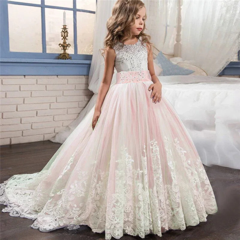 Party Prom Gown Wedding Evening Baby Flower Girl Dresses Pink by Baby Minaj Cruz