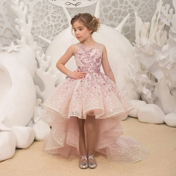 Pink Tulle Sparkly Flower Girl Dresses pink united state by Baby Minaj Cruz