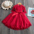 Embroidery Short sleeves Flower Girl Dress Red by Baby Minaj Cruz