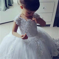 Sleeveless Princess Ivory Floor Length Flower Girl Dress by Baby Minaj Cruz