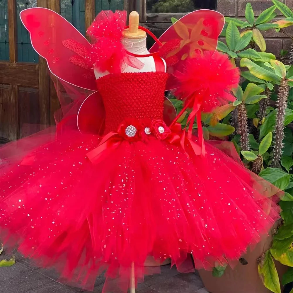 Fairy Tutu Dresses Outfit Cosplay Party Costume red by Baby Minaj Cruz