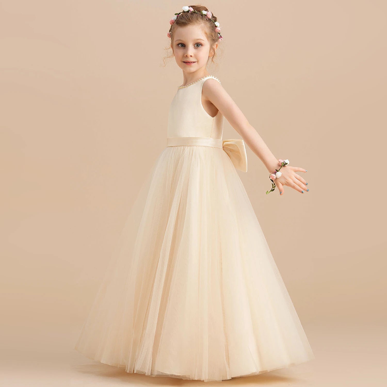 Sleeveless Ankle Length birthday princess dress by Baby Minaj Cruz