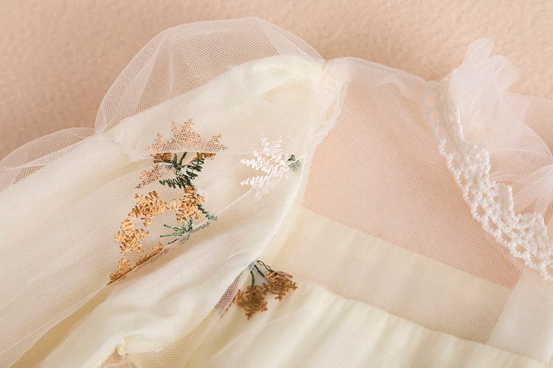 Summer Elegant Flower Girl Long Sleeve O-neck Dresses by Baby Minaj Cruz