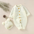 Newborn Knit Baby Romper Boot Mitten Solid Long Sleeve 4PC white by Baby Minaj Cruz