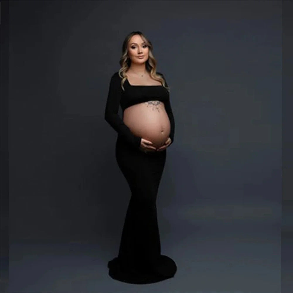 Long Sleeve Maternity Maxi Dress by Baby Minaj Cruz