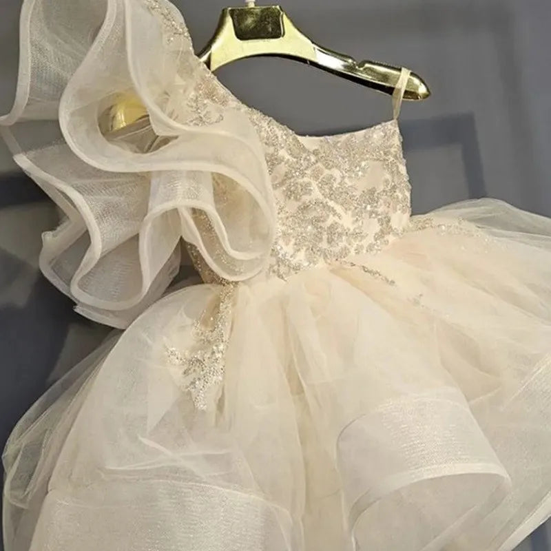 Off The Shoulder Sequin Toddler Child Dress by Baby Minaj Cruz