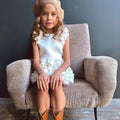 Luxury Toddler Girl Birthday Sleeveless Dress WHITE by Baby Minaj Cruz