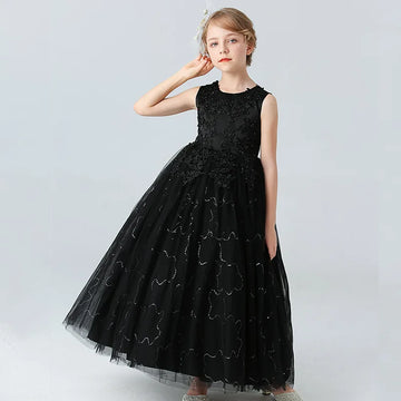 Ankle Length first birthday princess dress Black by Baby Minaj Cruz