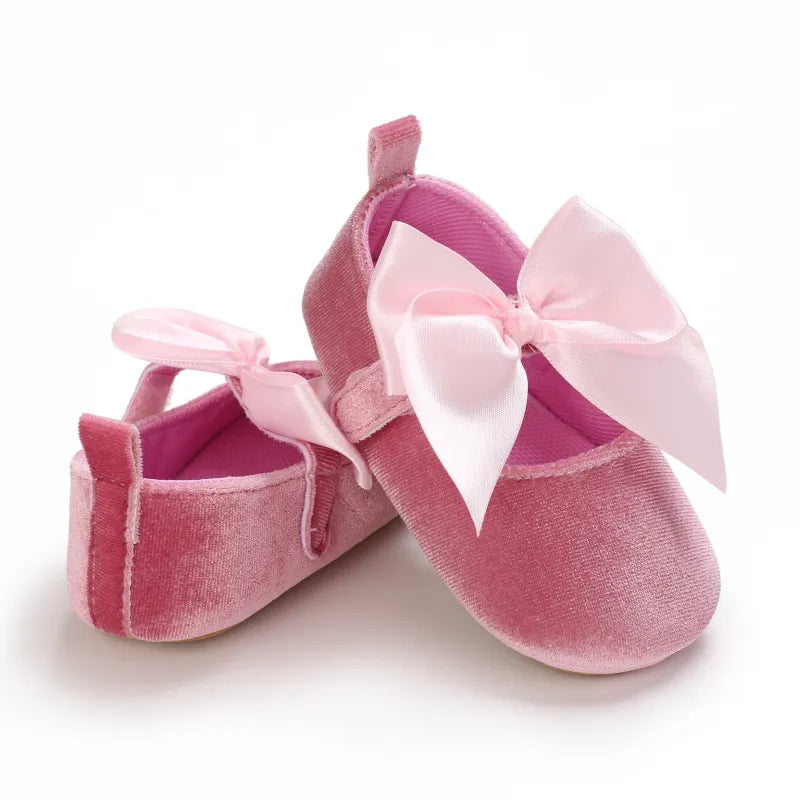 Baby Girls Infant Bow Flat Shoes pink by Baby Minaj Cruz
