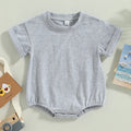 Unisex Infant Bubble Romper Short Sleeve Oversized T-Shirt Gray by Baby Minaj Cruz