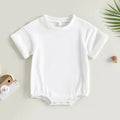 Unisex Infant Bubble Romper Short Sleeve Oversized T-Shirt Ivory by Baby Minaj Cruz
