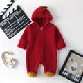 Newborn Unisex Care Bear Romper Hoddies With Zipper Autumn dark red by Baby Minaj Cruz