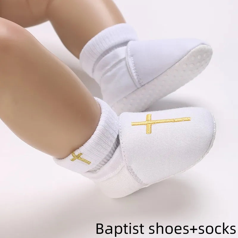 Soft Sole White Baptism Shoes by Baby Minaj Cruz
