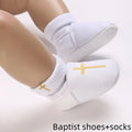 Soft Sole White Baptism Shoes Gold by Baby Minaj Cruz