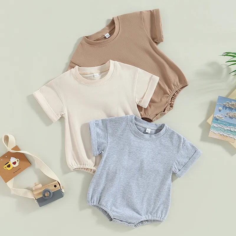 Unisex Infant Bubble Romper Short Sleeve Oversized T-Shirt by Baby Minaj Cruz