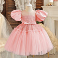 Sequined 1st Birthday Dress For Baby Girl With Tulle by Baby Minaj Cruz