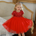 Summer Sequin Fluffy Flower Girl Dress RED by Baby Minaj Cruz