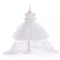 Puff Flower Girls Dress Knee Length Tulle Skirt 1year-8years white by Baby Minaj Cruz
