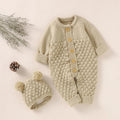 Newborn Knit Baby Romper Boot Mitten Solid Long Sleeve 4PC milk by Baby Minaj Cruz