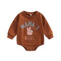 Newborn Infant Sweatshirt Romper Floral Print Long Sleeve brown 2 by Baby Minaj Cruz