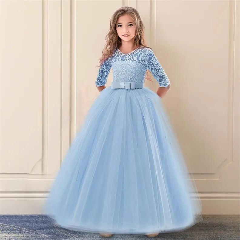 Prom Baby Flower Girl Dresses Ankle-Length Blue by Baby Minaj Cruz