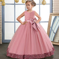 Ankle Length Flower Girl Dress On Toddler Dark pink by Baby Minaj Cruz