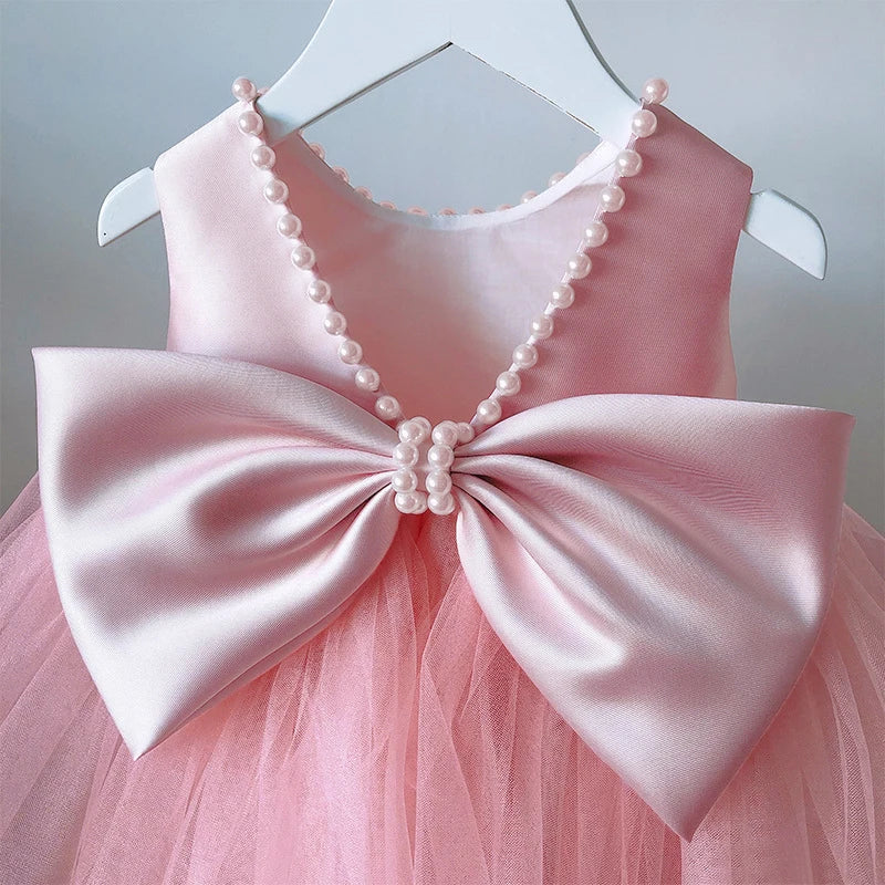 Toddler Elegant 1st birthday dress for baby girl With Tulle Skirt by Baby Minaj Cruz
