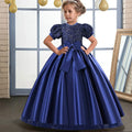 Satin Princess Formal Birthday Princess Dress dark blue by Baby Minaj Cruz