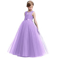 Navy Blue Sleeveless Tulle Flower Girl Dresses purple by Baby Minaj Cruz