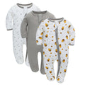 Unisex Long Sleeve Pajama Romper For Toddlers Grey by Baby Minaj Cruz