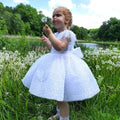 White Sequin Flower Girl Dresses With Fluffy Skirt by Baby Minaj Cruz