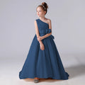 Satin Champagne Flower Girl Dresses Navy Blue by Baby Minaj Cruz