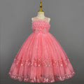 Embroidery Pink Flower Girl Wedding Dresses red by Baby Minaj Cruz