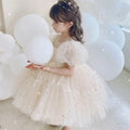 Sequined 1st Birthday Dress For Baby Girl With Tulle by Baby Minaj Cruz