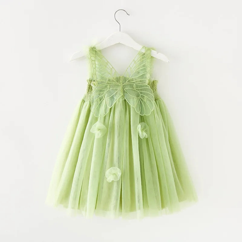 Knee Length Fairy Wedding Dress With Wings For Toddler Girls Green by Baby Minaj Cruz