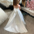 Satin A-line White Flower Girl Dresses by Baby Minaj Cruz