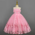 Embroidery Pink Flower Girl Wedding Dresses pink by Baby Minaj Cruz