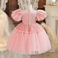 Sequined 1st Birthday Dress For Baby Girl With Tulle by Baby Minaj Cruz