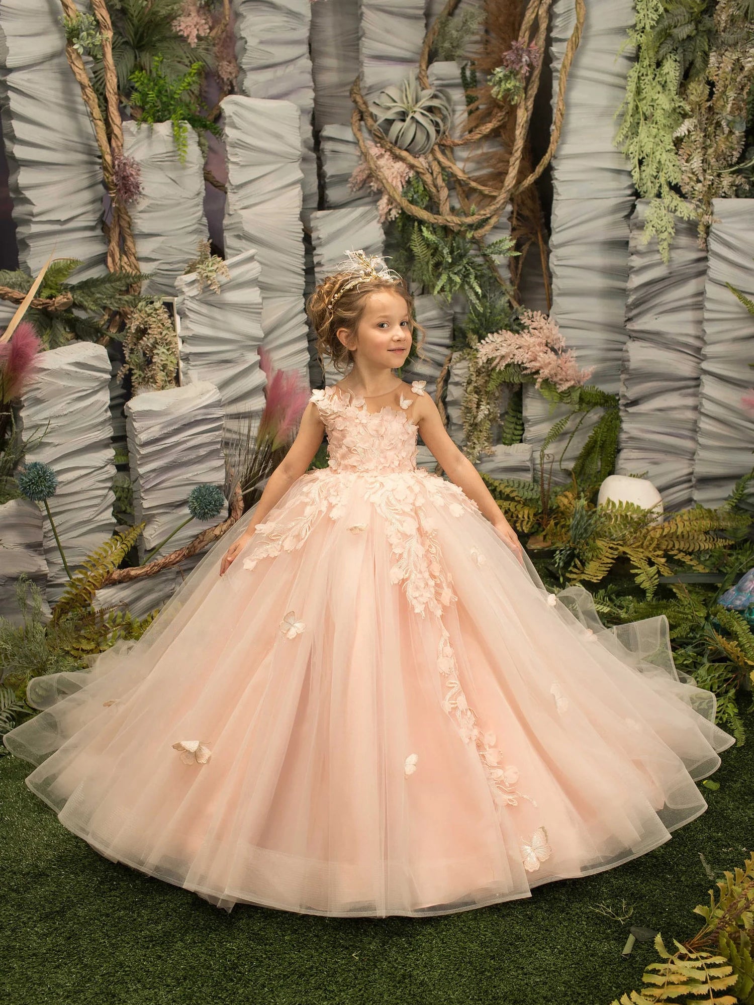 Blush Pink Flower Girl Dresses Bridesmaid Princess Ball Gowns Pink by Baby Minaj Cruz