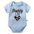 Gold Daddy Is My Hero Funny Print Short Sleeve Bodysuit Baby by Baby Minaj Cruz