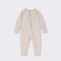 Infant Unisex Long Sleeve Zipper Bamboo Baby Rompers grey by Baby Minaj Cruz