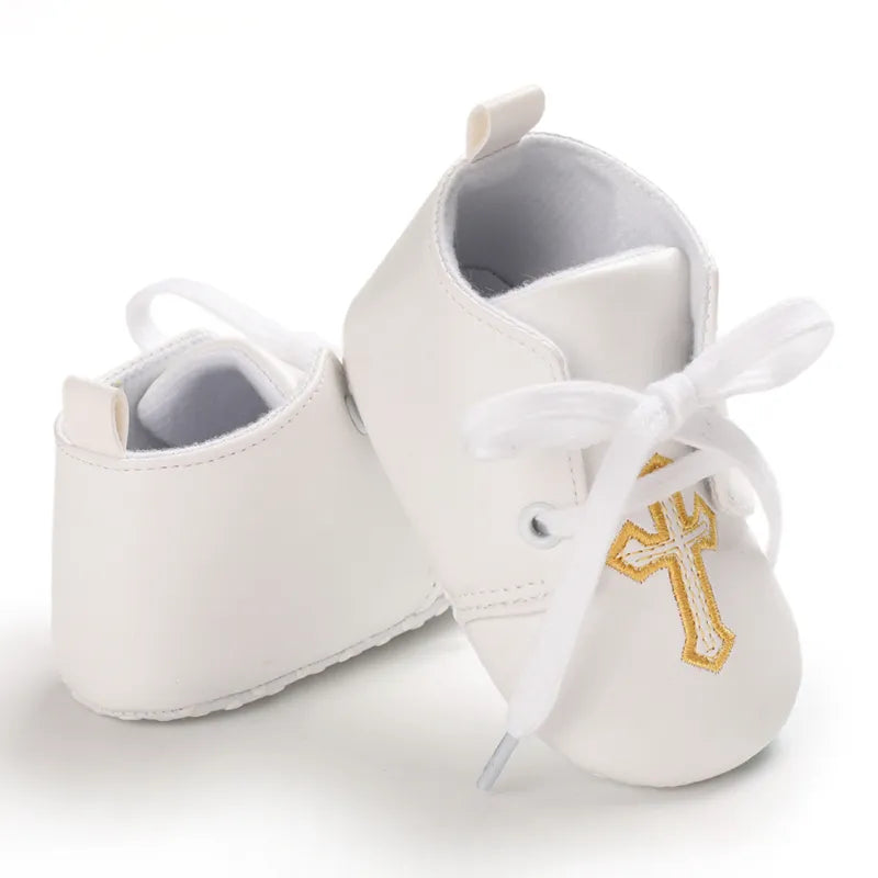 Soft Sole White Baptism Shoes by Baby Minaj Cruz
