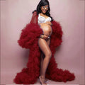 Cute Maternity Tulle Photography Dress for Baby Shower Red by Baby Minaj Cruz