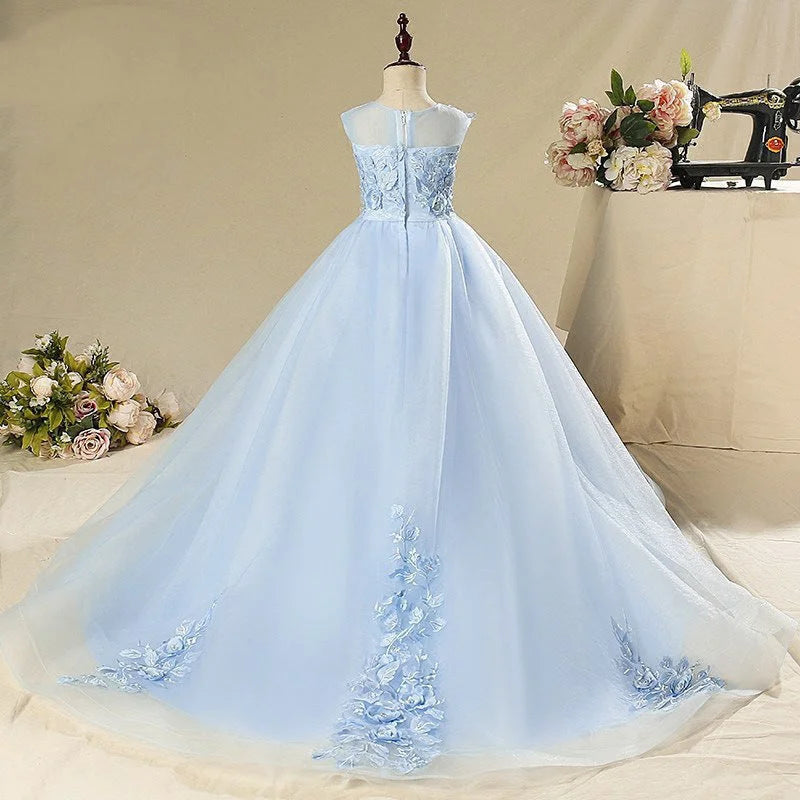 Light Blue Flower Girl Dresses For Weddings Blue by Baby Minaj Cruz