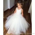 Sleeveless Ball Gown White Flower Girl Dresses for Weddings white by Baby Minaj Cruz