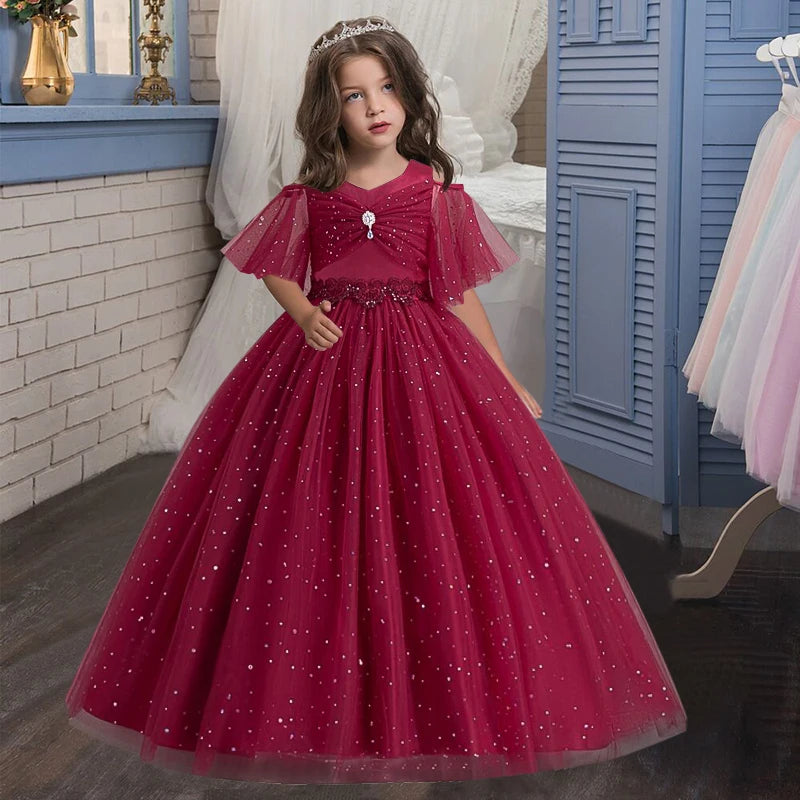 Princess Ankle-Length Flower Girl Dress Lace Tulle Sleeveless by Baby Minaj Cruz