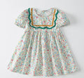 Baby Girl Princess Cotton Floral Maxi Dress Puff Sleeve Vintage Flower 1-7Y green USA by Baby Minaj Cruz