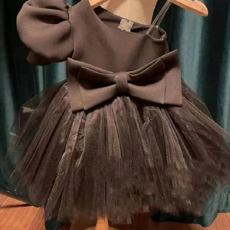 Princess Off Shoulder Bow Baby Girl Tutu Dress by Baby Minaj Cruz