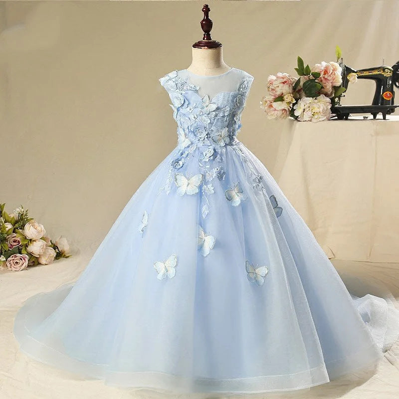 Light Blue Flower Girl Dresses For Weddings Blue by Baby Minaj Cruz